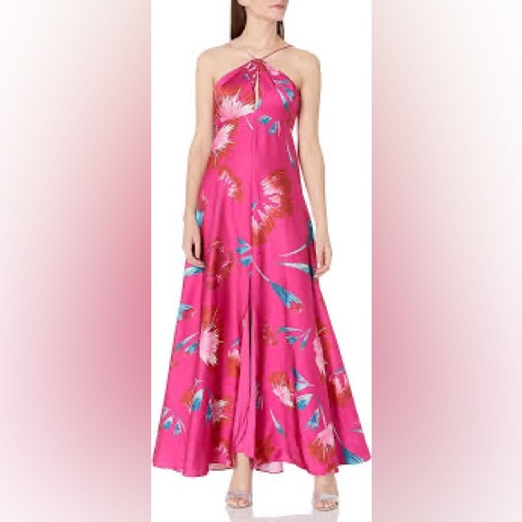 Aidan Mattox Pink Floral Maxi Dress - Picture 1 of 4